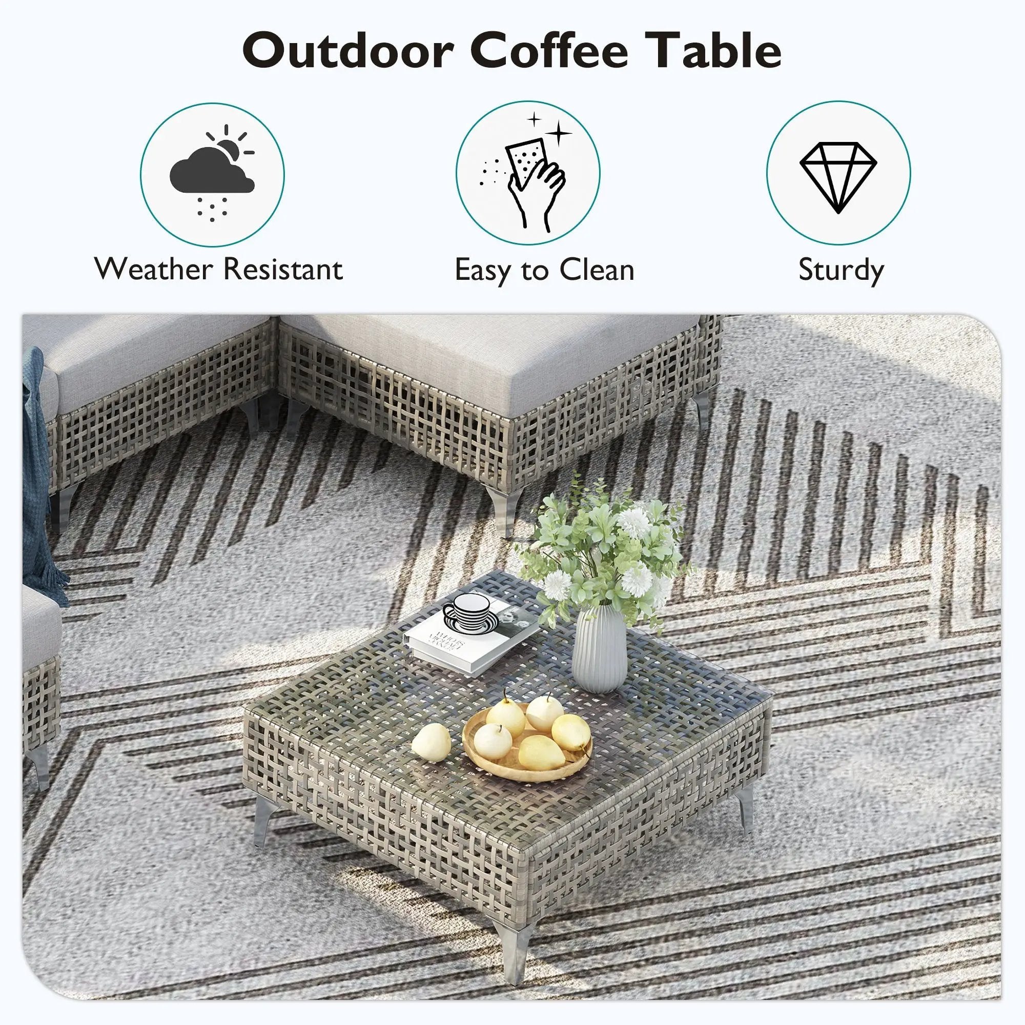 K&K 7-Piece Wicker Patio Furniture Set by HouseOfZazla