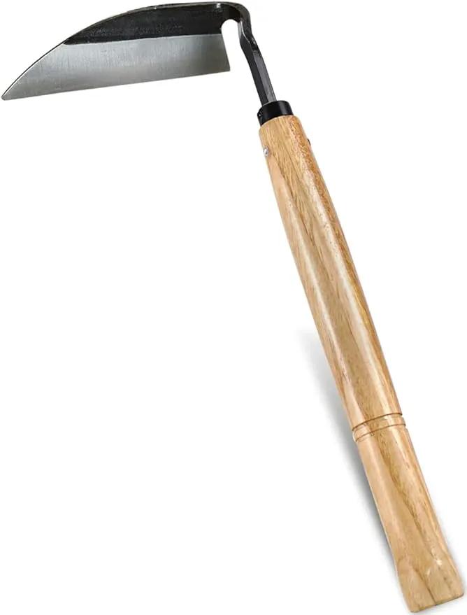 TOYPOPOR Japanese Weeding Sickle Hoe, Gardening Tools, Weed Remover, Hand Weed Cutter, Kama Twisted Scythe with High Carbon Steel Blade for Cutting Grass, Soil loosening, harvesting, Digging by GreenHaven Gardens