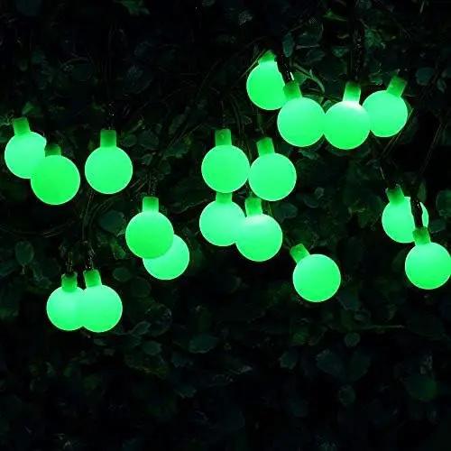 Globe Ball Fairy Lights, 50 LEDs 23ft/7M Solar Led Globe String Lights Waterproof with Two Lighting Modes for Garden Outdoor Party Christmas Decoration (Green) by GreenHaven Gardens