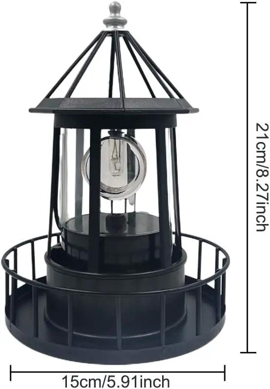 LED Solar Powered Lighthouse, 360 Degree Rotating Lamp, IP65 Waterproof LED Solar Lighthouse Garden Yard Outdoor Decor by GreenHaven Gardens