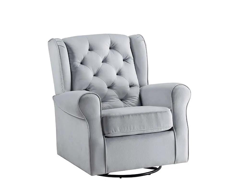 Zeger - Swivel Chair With Glider - Gray Fabric by Unique Piece Furniture