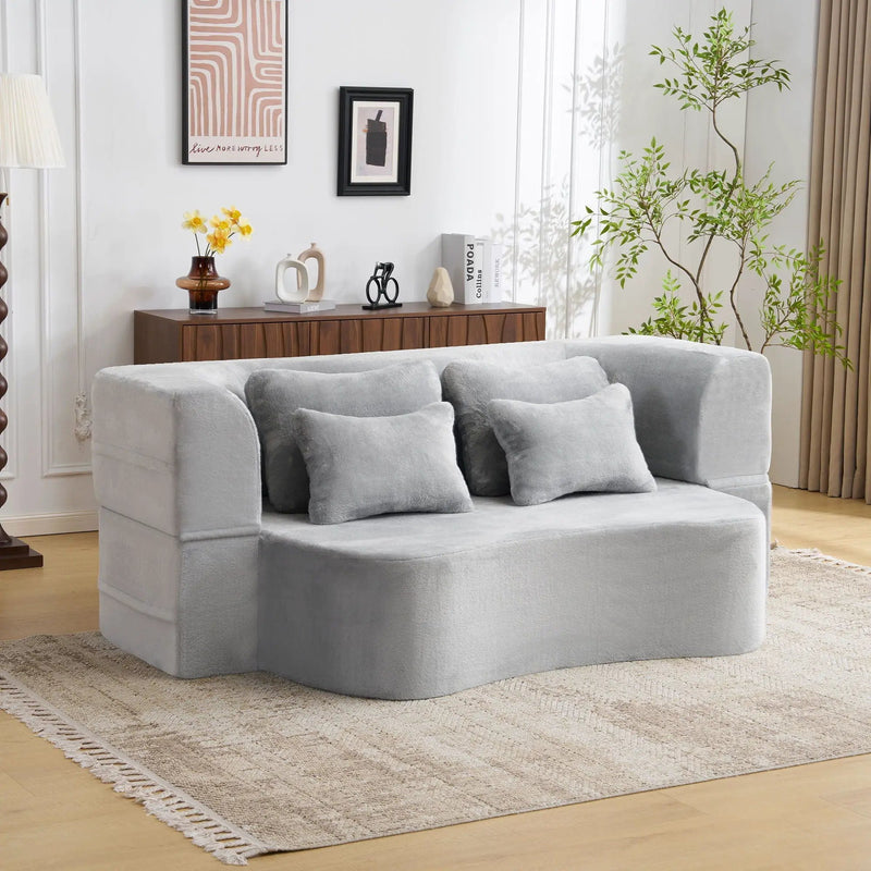 Modern Floor Sofa With 4 Pillows by HouseOfZazla