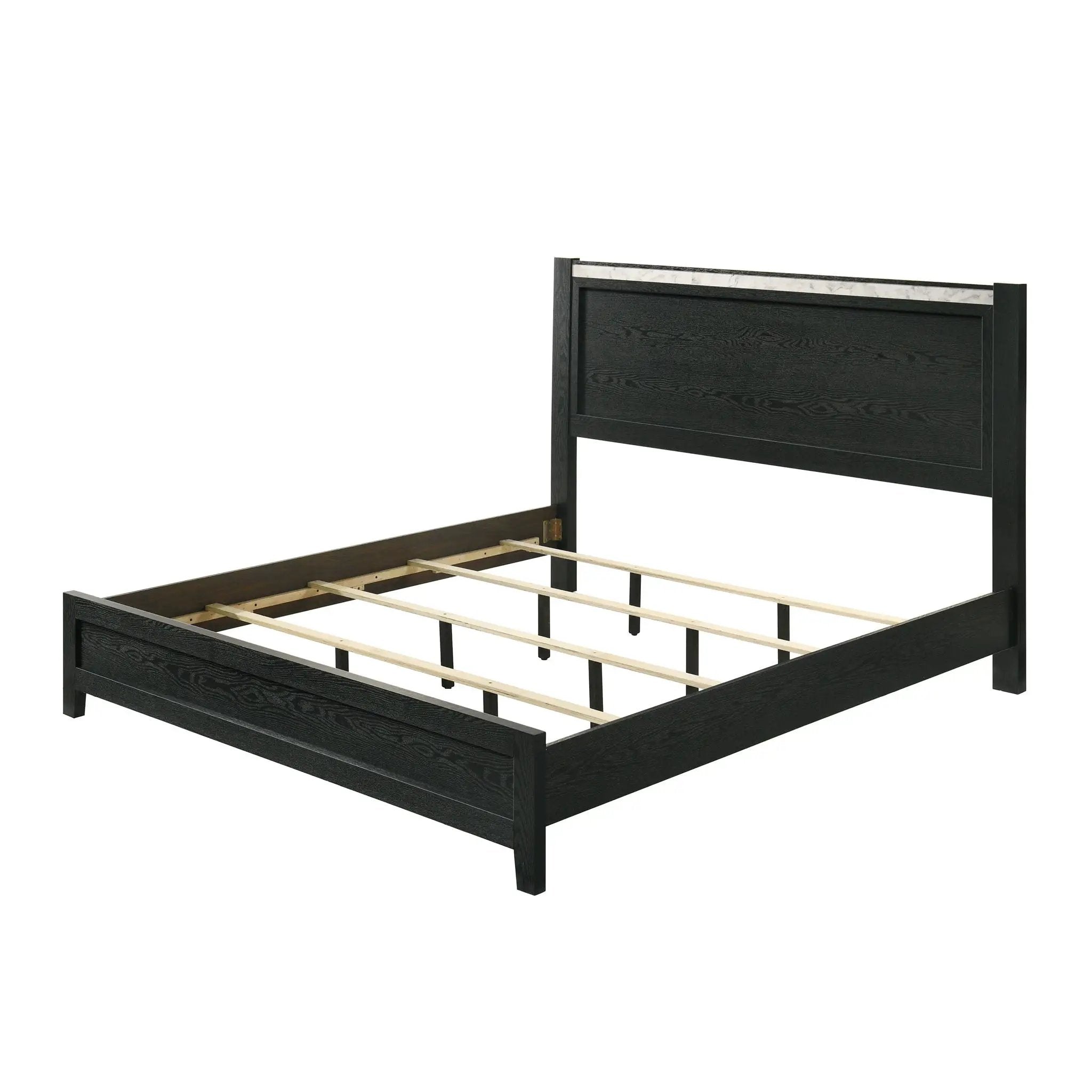 Contemporary Panel Bed With Accents by HouseOfZazla