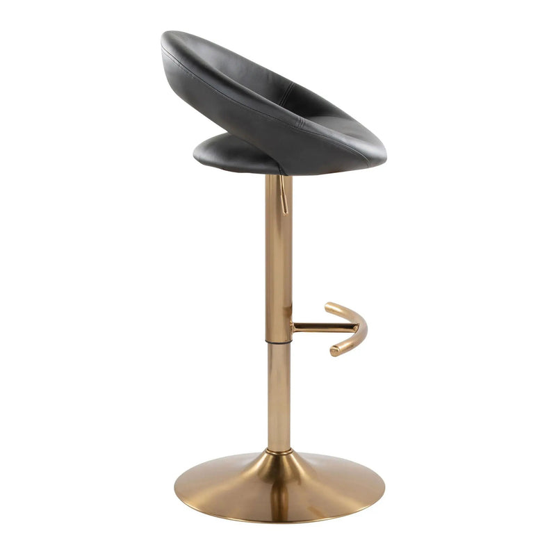 Posh - Contemporary / Glam Adjustable Barstool With Swivel With Rounded T Footrest (Set of 2) by Unique Piece Furniture