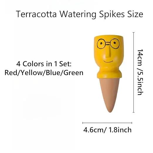 4 Pack Plant Watering Devices, Terracotta Watering Spikes, Vacation Self Watering Planter Insert, Automatic Plant Waterer for Indoor Outdoor Plants (Big Head) by GreenHaven Gardens