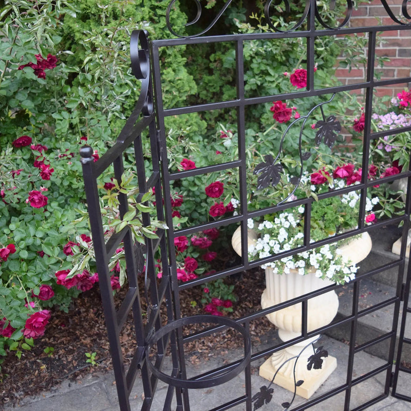 Three Panel Steel Brown Patio Screen Trellis with Flower Pot Holders by Sharicks