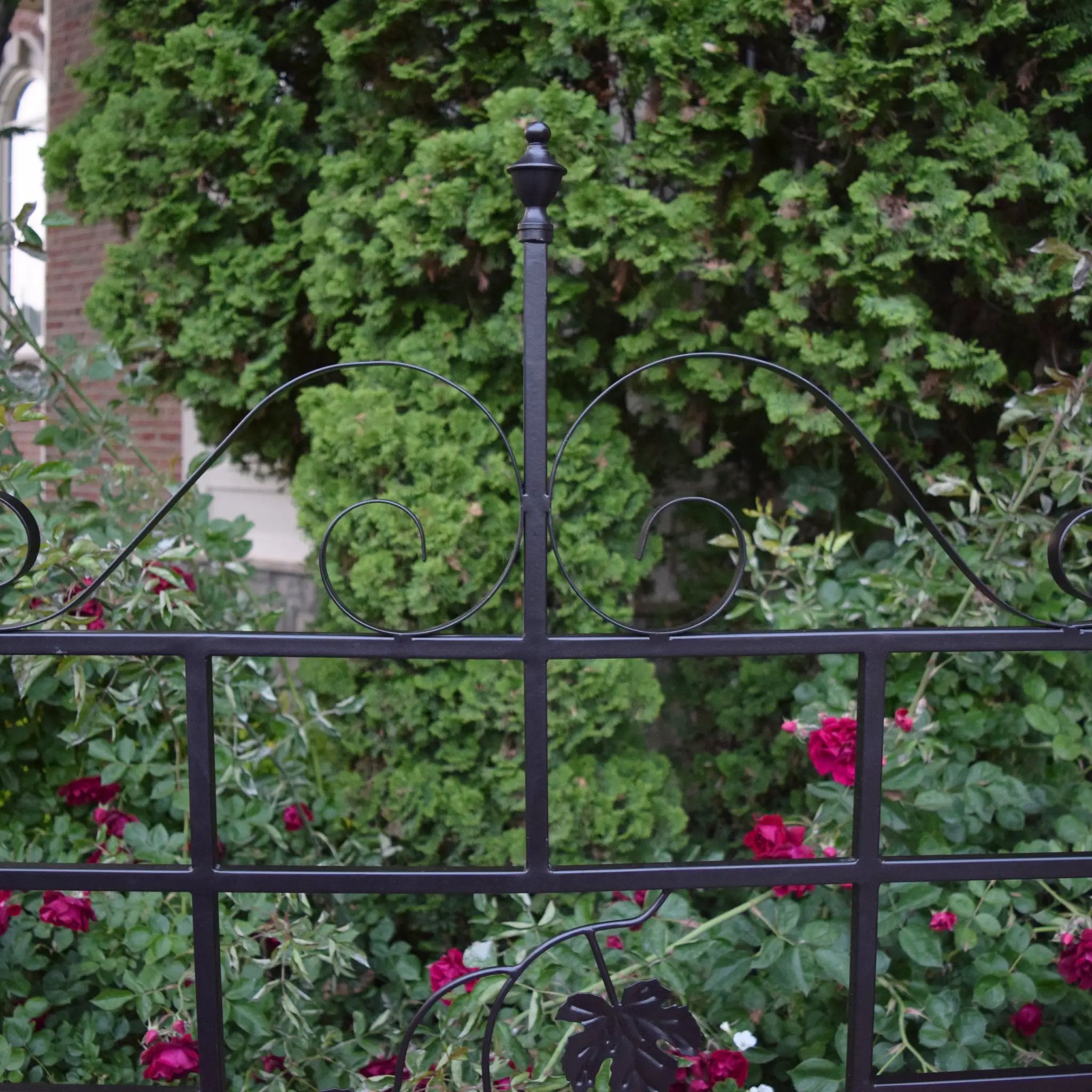 Three Panel Steel Brown Patio Screen Trellis with Flower Pot Holders by Sharicks