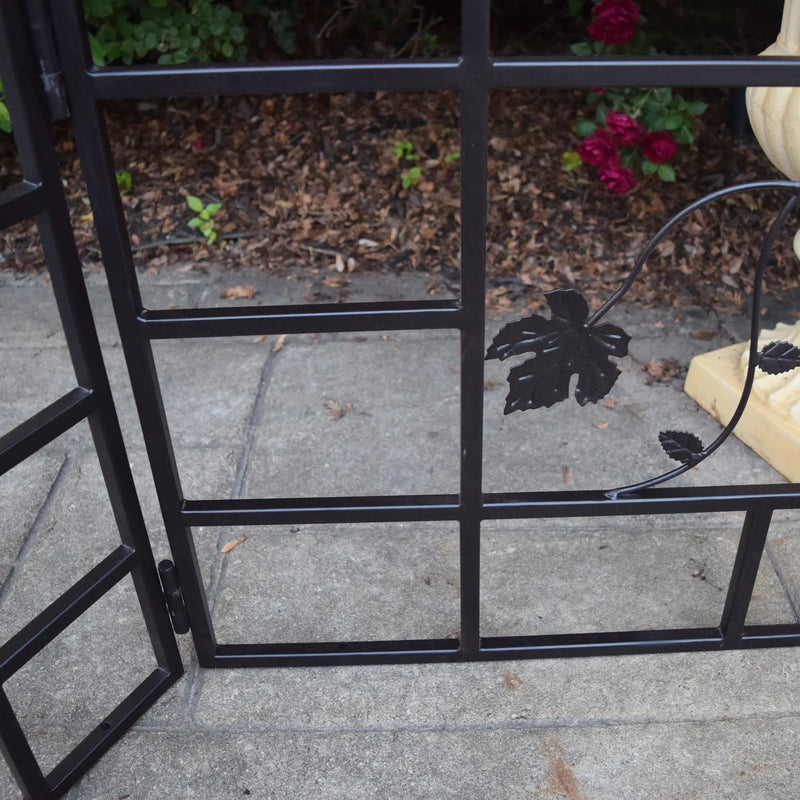 Three Panel Steel Brown Patio Screen Trellis with Flower Pot Holders by Sharicks