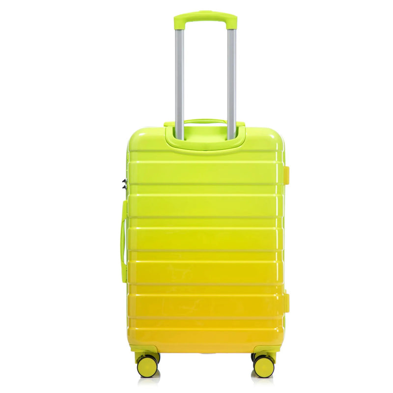 20'/24'/28' 3-Piece PC Spinner Wheel Luggage Set (Yellow+Green) by HouseOfZazla