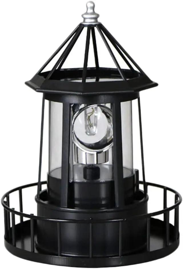 Cabilock LED Rotating Lighthouse Solar Beacon Tower Lamp Water Resistant Lighthouse Light Ornament for Garden Yard Outdoor Decor by GreenHaven Gardens