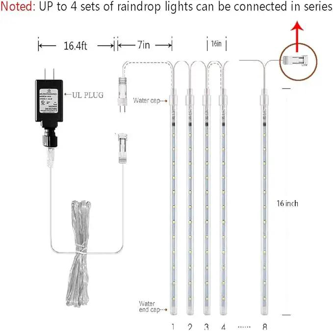 Aokudoni Blue Christmas Icicle Lights, 16 Inch 8 Tube Outdoor, UL Certified LED Connectable Decorations for Yard Porch Party Garden by GreenHaven Gardens