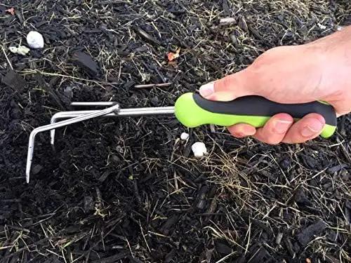 Garden Guru Hand Cultivator Rake Tiller Tool - Stainless Steel for Ultimate Strength - Rust Resistant - Ergonomic Handle - Great for Gardening Cultivating Loosening Weeding by GreenHaven Gardens