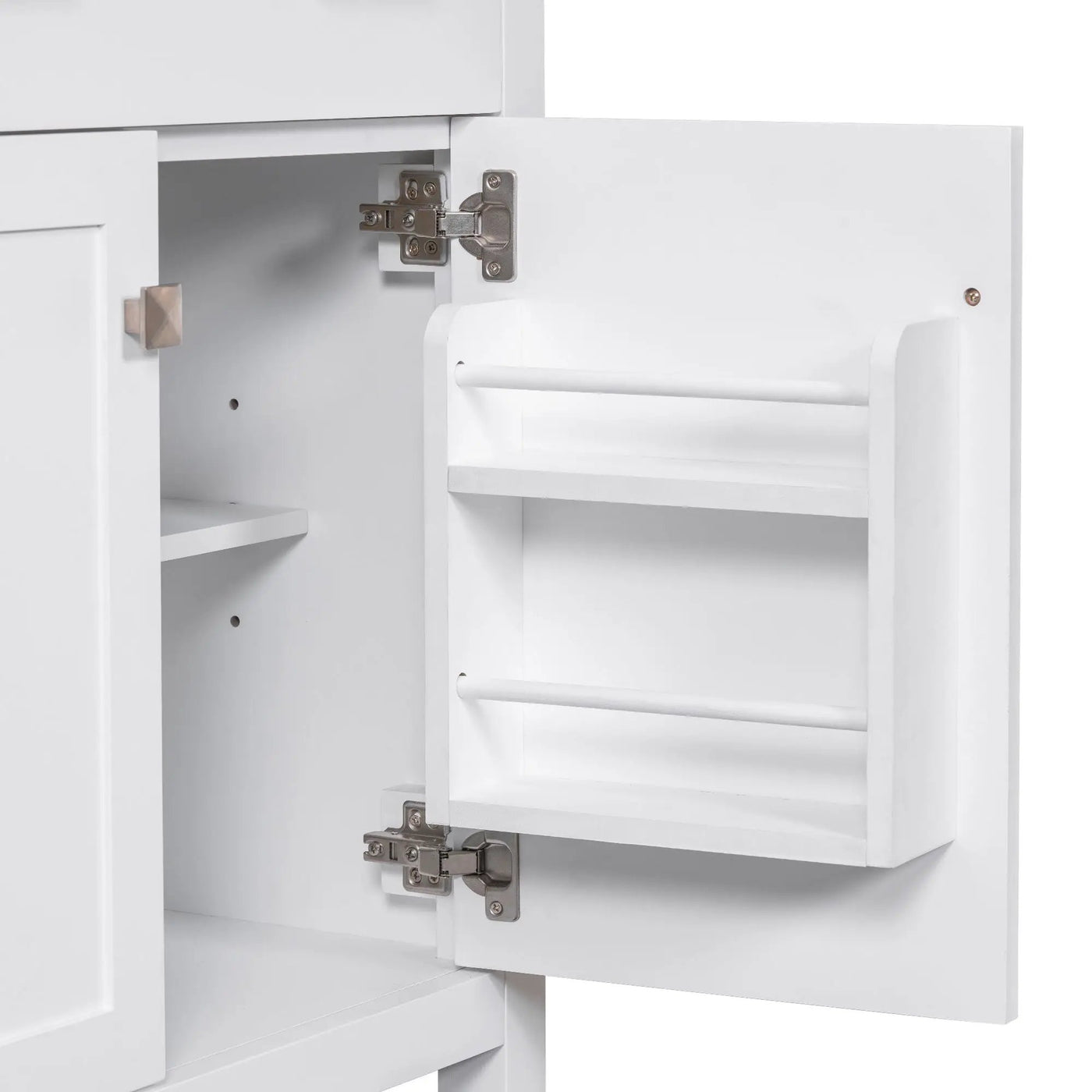 Bathroom Vanity With Ceramic Sink, Modern Single Bathroom Cabinet With 2 Doors And A Shelf, Soft Close Doors by HouseOfZazla