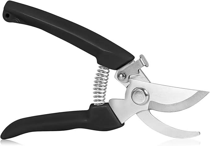 Garden Scissors for Plant, Tip Pruning Shears for Cutting Flowers, Trimming Plants, Bonsai and Fruits Picking (Black Bypass Blade Pruner) by GreenHaven Gardens