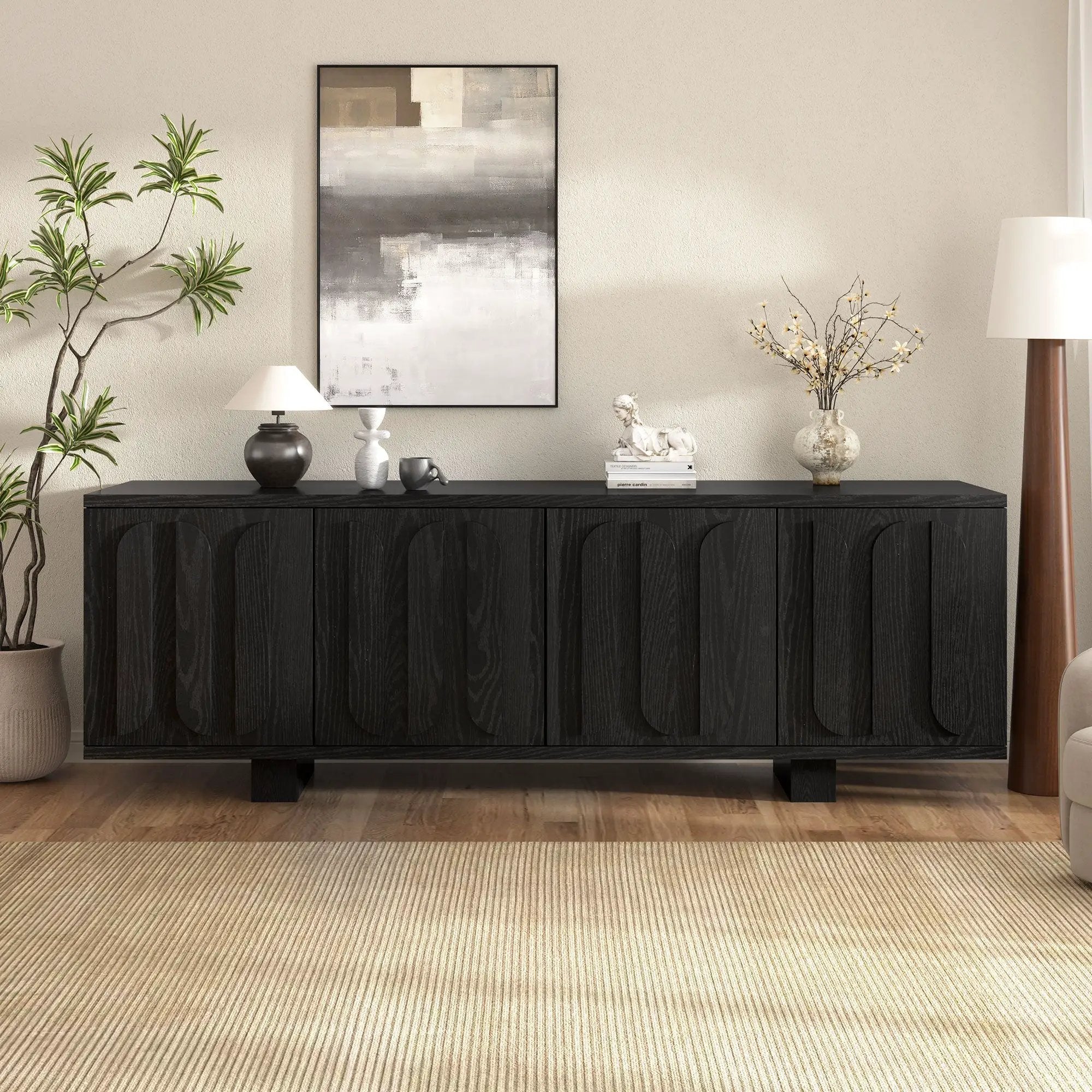 Vibe Haus 63'' Farmhouse TV Stand for TVs up to 75 Inches by HouseOfZazla