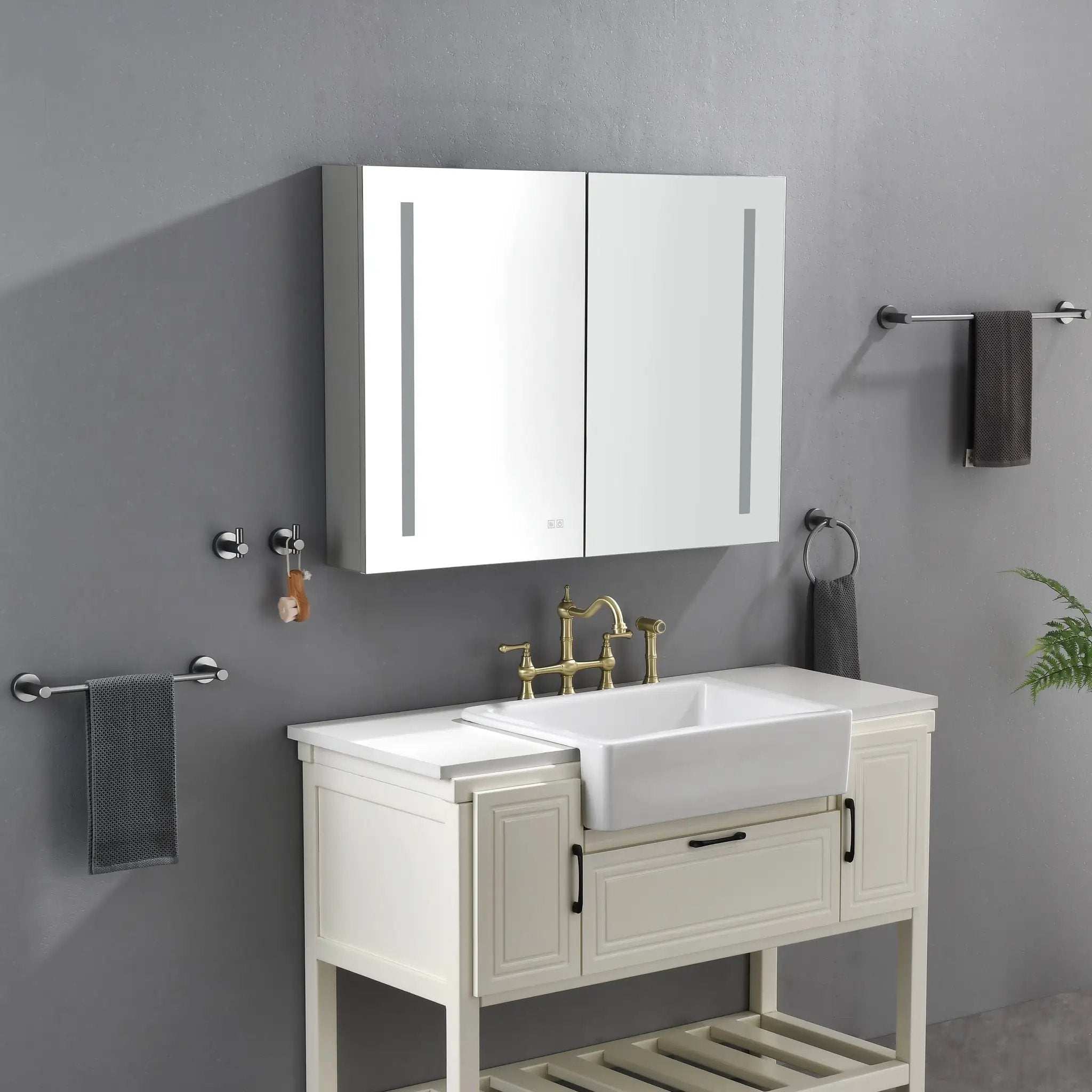 LED Large Rectangular Aluminum Alloy Surface Mount Medicine Cabinet by HouseOfZazla