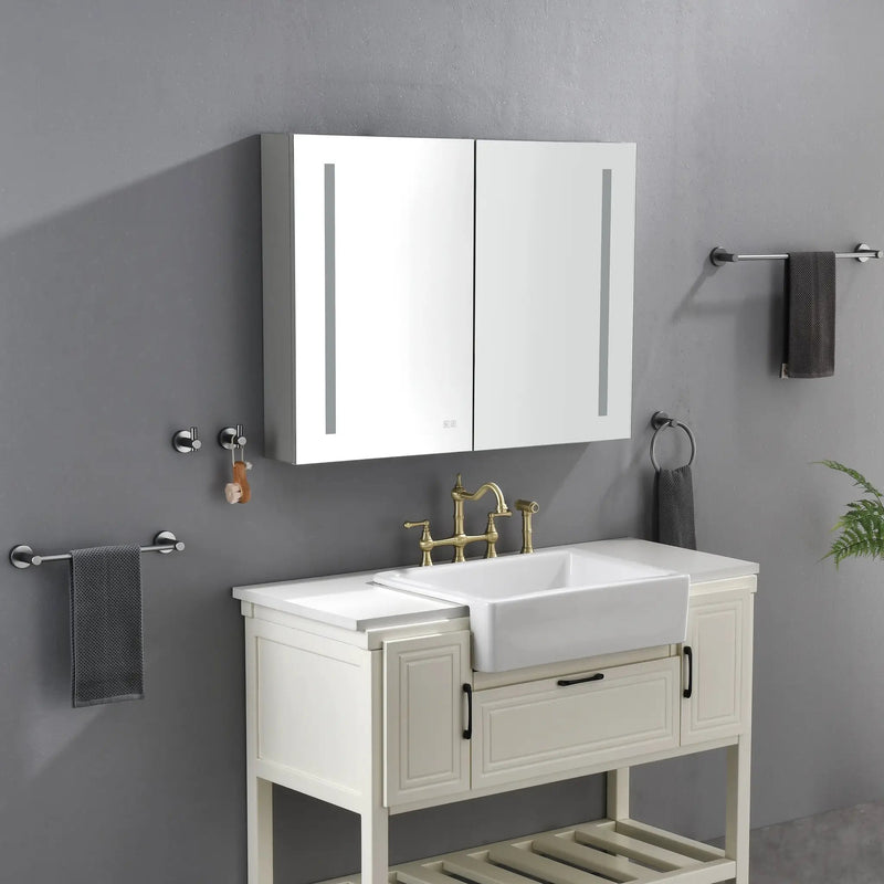 LED Large Rectangular Aluminum Alloy Surface Mount Medicine Cabinet by HouseOfZazla