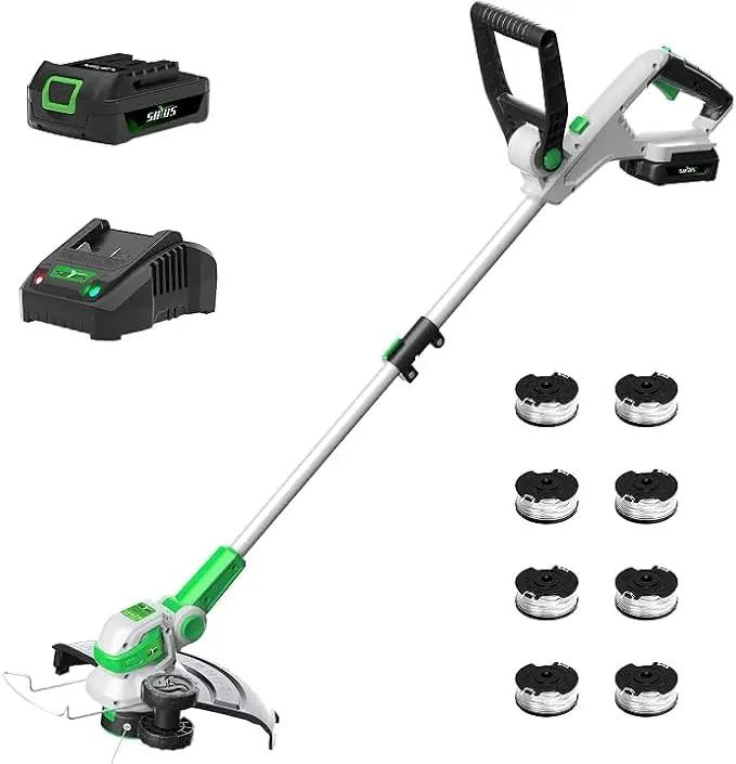 SOYUS Weed Wacker Battery Operated, 12 Inch String Trimmer Cordless, 20V Weed Wacker Electric with Battery and Charger, Lightweight Edger Trimmer with 8 Pcs Replacement Spool Trimmer Lines by GreenHaven Gardens
