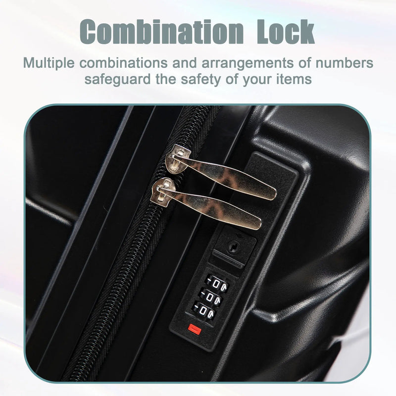 14'/20' 2-Piece ABS Spinner Wheel Luggage Set with Combination Lock by HouseOfZazla
