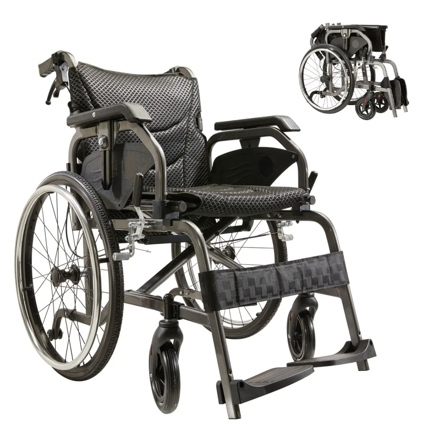 Premium Lightweight Foldable Transport Wheelchair for Adults by HouseOfZazla