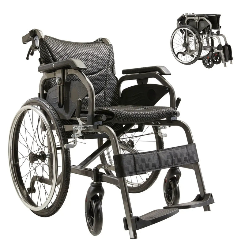 Premium Lightweight Foldable Transport Wheelchair for Adults by HouseOfZazla