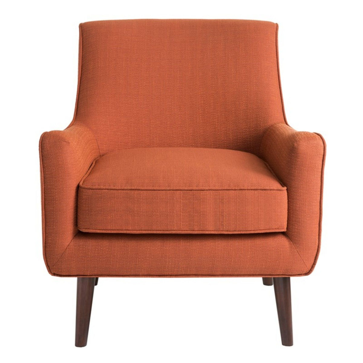 Burnt Orange Accent Chair Upholstered with Solid Wood Legs