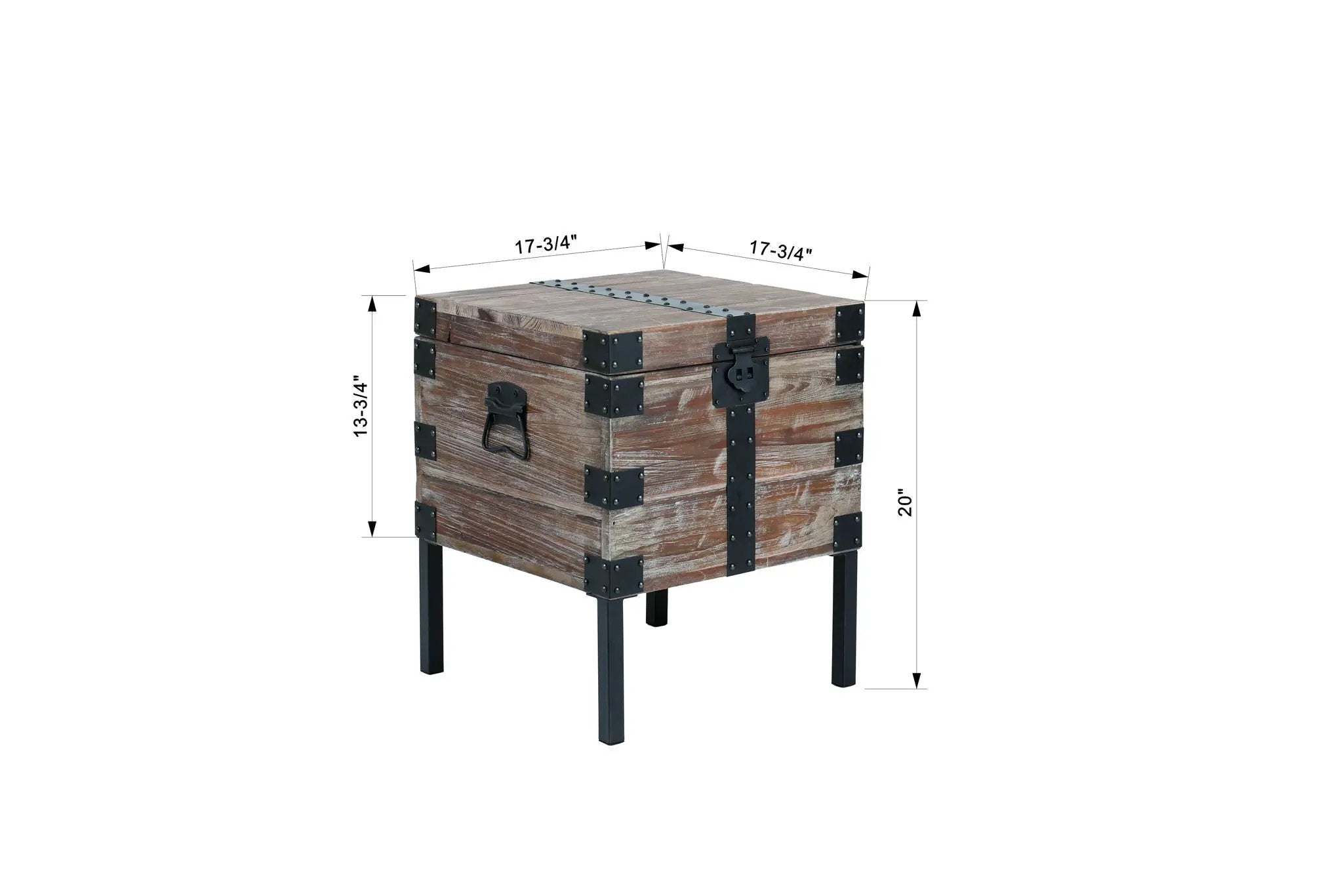 Trunk Table And Side Table With Large Storage Dress Up Your Liviing Room (Set of 3) - Antique Gray by HouseOfZazla