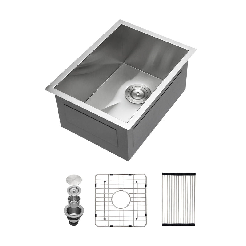 Modern Style Undermount Sink With Stainless Steel, Deep Single Bowl by HouseOfZazla