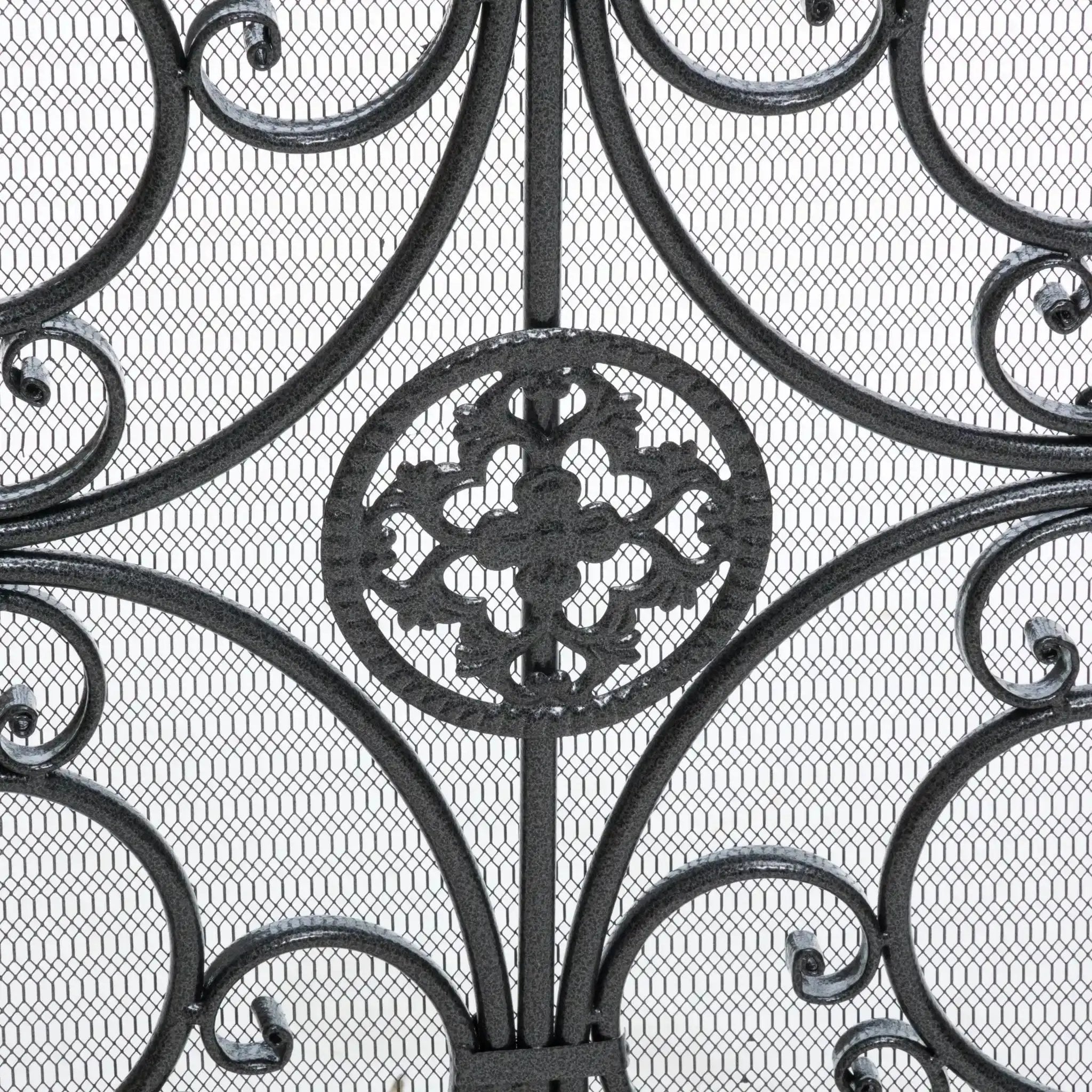 Darcie Wrought Iron Fireplace Screen Ornate Design by HouseOfZazla