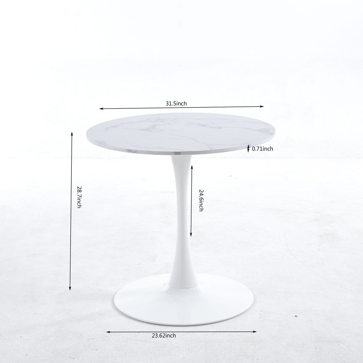 Tulip Special Dining Table with Round Top - White or Black, photo 7 of 12