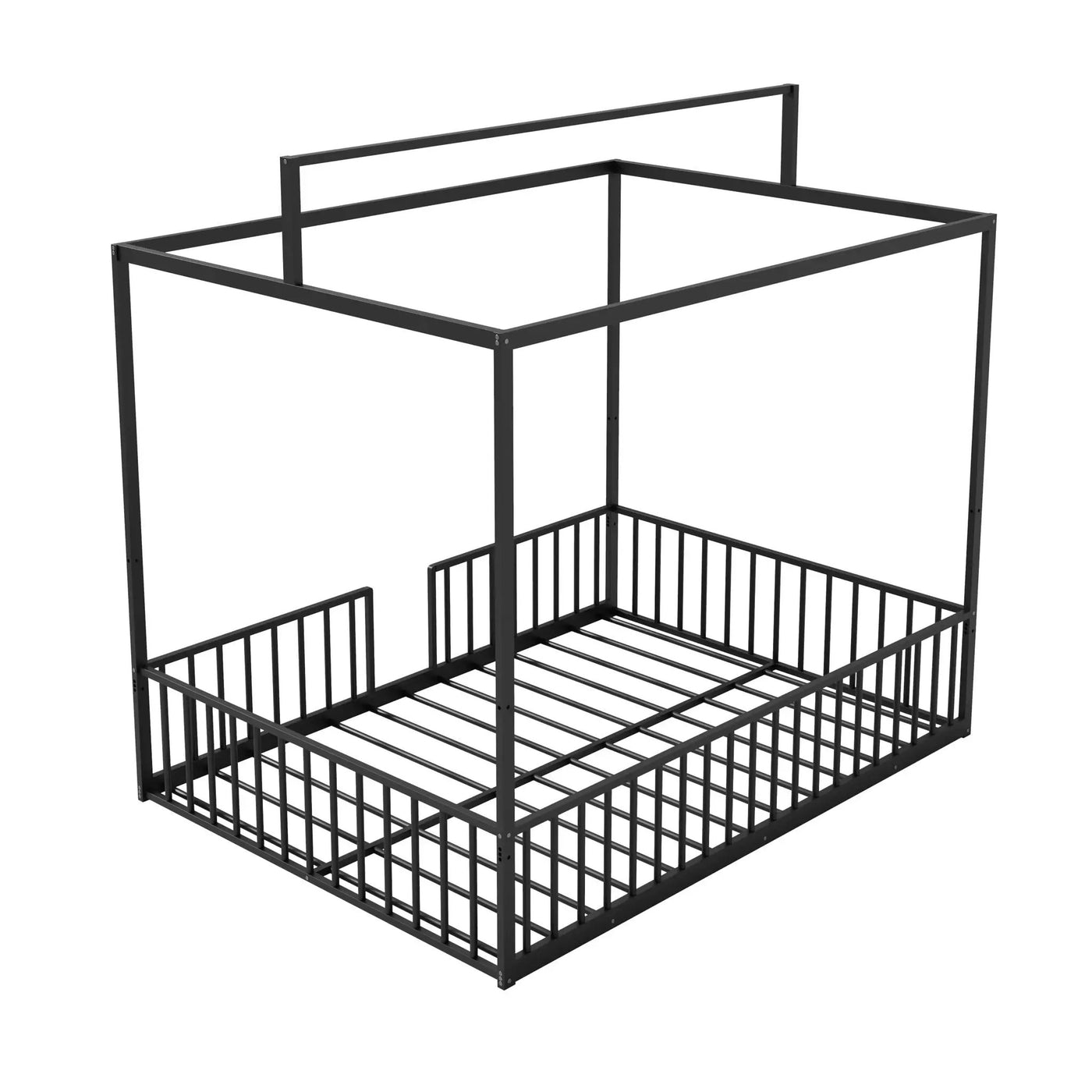 3 In 1 Convertible Montessori Floor Bed With Fenced Support by HouseOfZazla