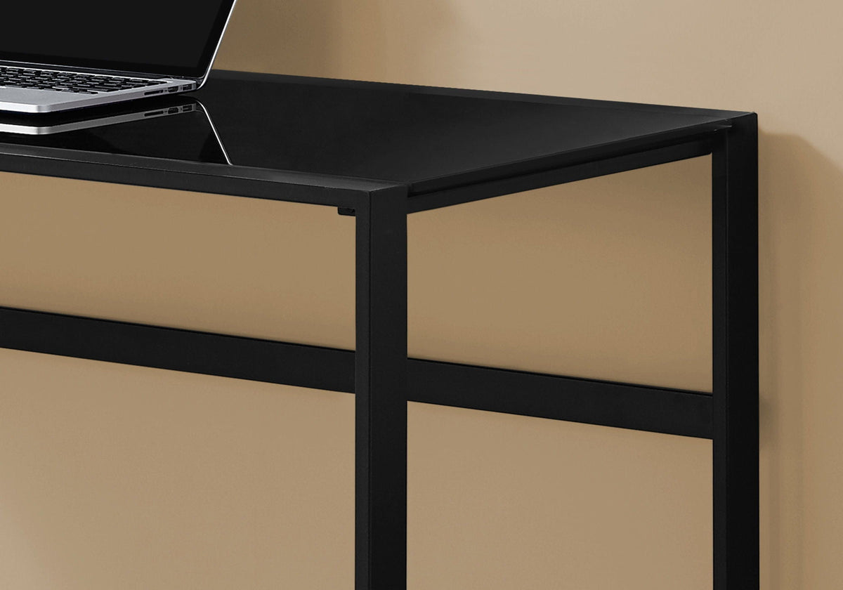 Modern Computer Desk with Frosted Glass Top - Gray or Black, photo 6 of 8