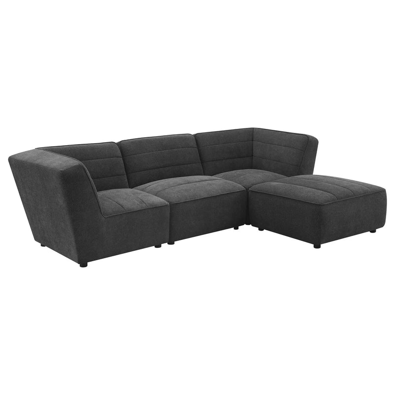 Sunny Square Upholstered Ottoman Dark Charcoal by Unique Piece Furniture