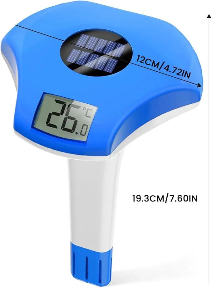 BALDR Pool Thermometer Floating Easy Read, IPX8 Waterproof, Solar Powered Digital Pool Thermometer with LCD Screen for Swimming Pool/Hot Tub/Aquarium (Navy) by GreenHaven Gardens