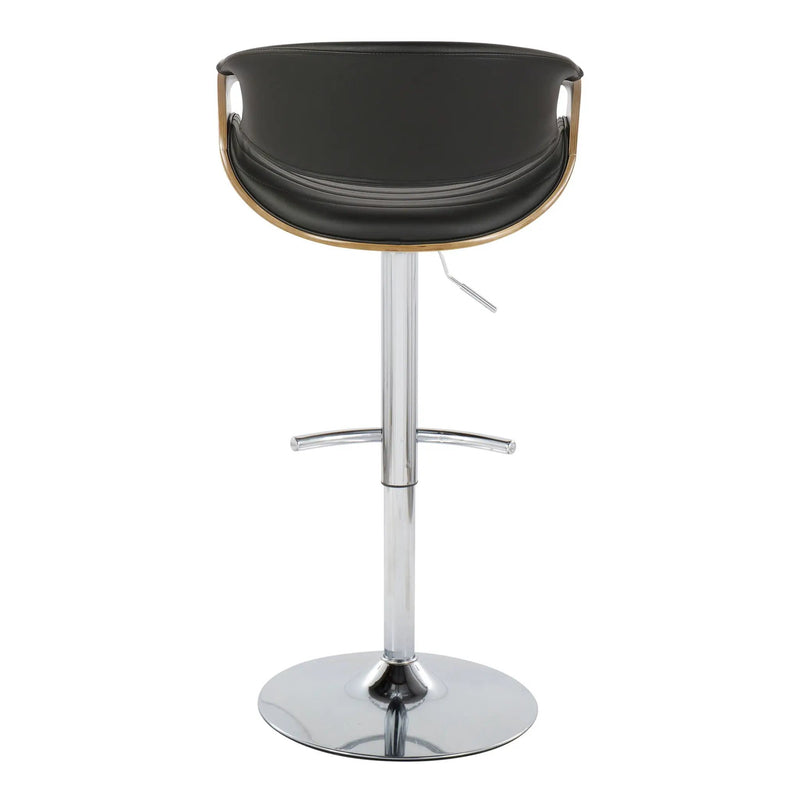 Symphony - Mid Century Modern Adjustable Barstool With Swivel & Rounded T Footrest (Set of 2) by HouseOfZazla