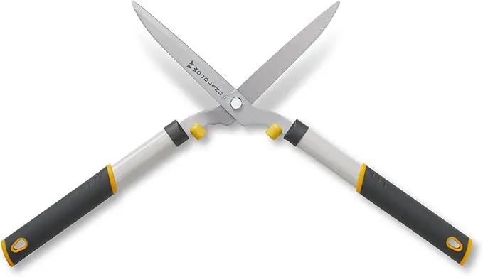 Woodland Tools 22" Regular Duty Hedge Shears - High Carbon Steel Blades, Non-Stick Coating, Cushioned Grips, Shock-Absorbing Bumpers, Manual Hedge Clippers for Shrubs and Bushes by GreenHaven Gardens