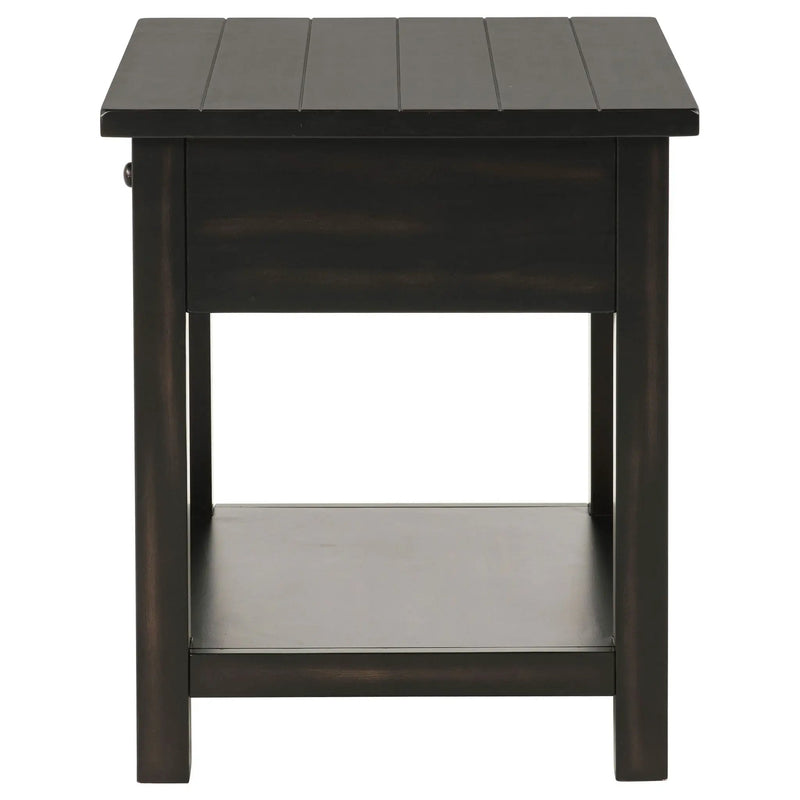 Payne 1-drawer Wood End Table with Shelf Distressed Java by Unique Piece Furniture