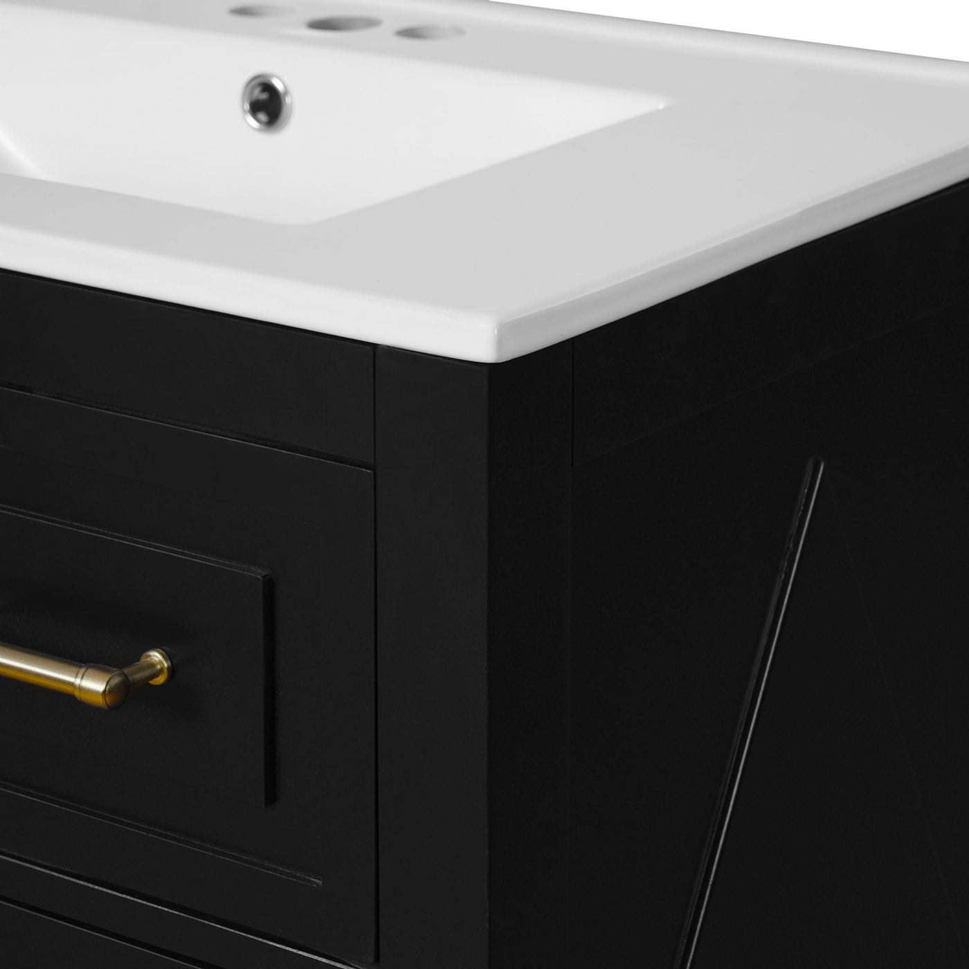 Retro Bathroom Vanity With Sink Combo, Free Standing Single Set With 3 Drawers by HouseOfZazla