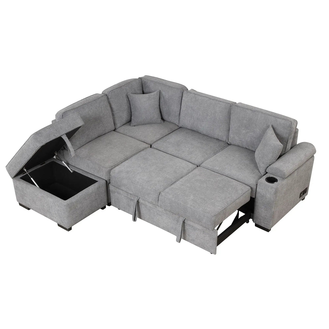 Sleeper Sofa Bed, 2 In 1 Pull Out Sofa Bed L Shape Couch With Storage Ottoman For Living Room, Bedroom Couch And Small Apartment by HouseOfZazla