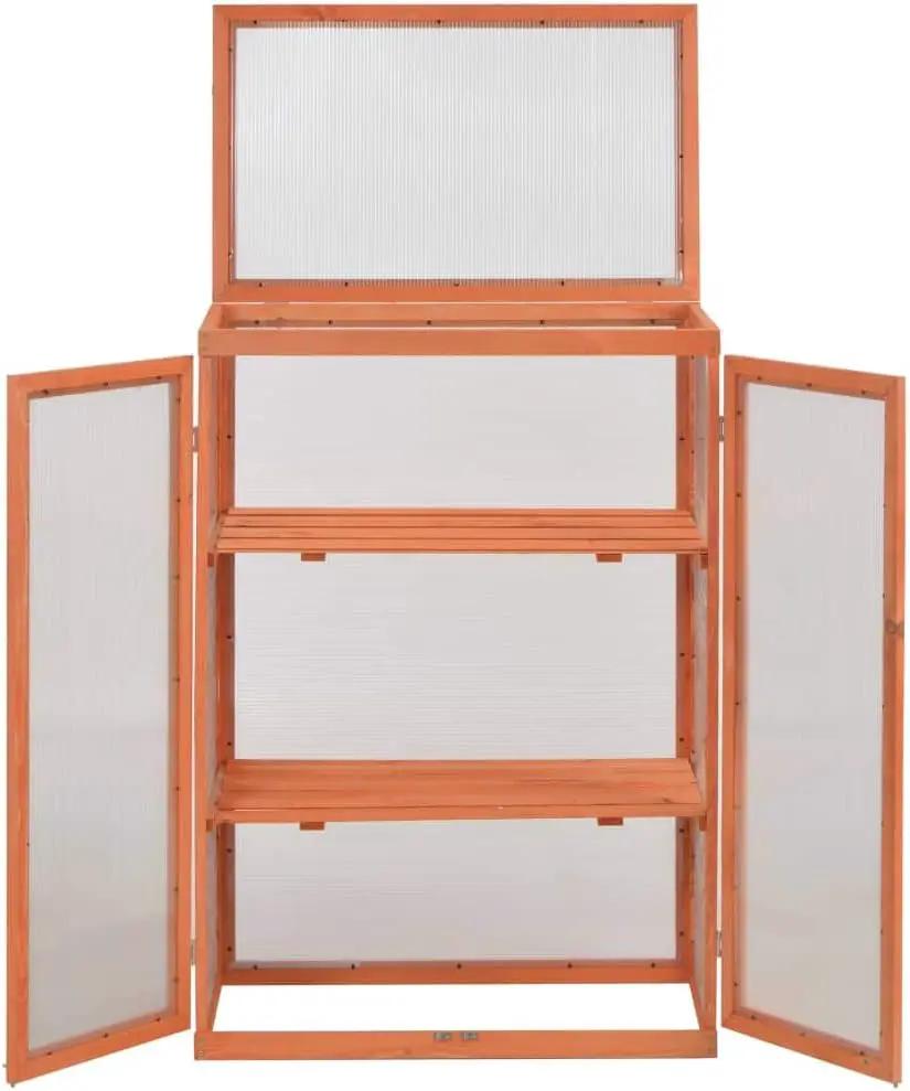 Wooden Portable Greenhouse with 2 Shelves and 2 Doors, Garden Mini Greenhouse Cabinet for Outdoor Indoor Use 29.5"x18.5"x42.9" by GreenHaven Gardens
