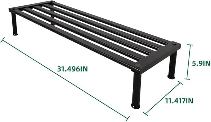 Metal Plant Stand, Rust-proof Aluminum Display Rack, Plants Display Stands Decoration Racks for Living Room Garden Balcony Patio (Ebony, 31.5Inch Low Leg) by GreenHaven Gardens