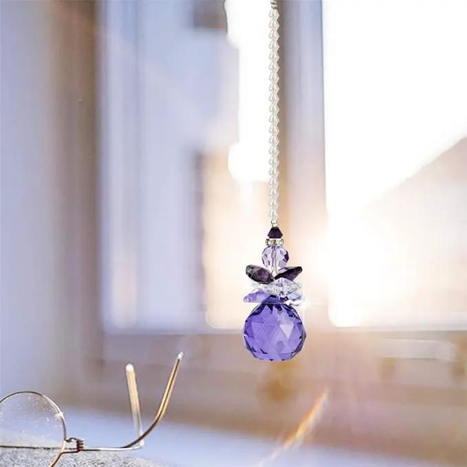 H&D Hanging Crystal Angel Suncatcher Rainbow Maker Guardian Angel Ornament for Home Window Decor (Purple) by GreenHaven Gardens
