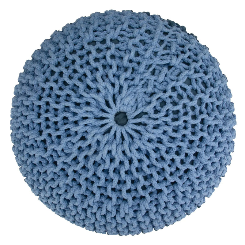 Nikki - Handcrafted Hand Knit Round Pouf by HouseOfZazla