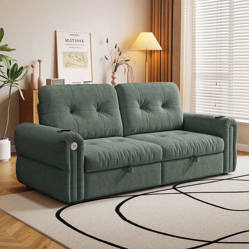 Chenille Convertible Sofa Bed by HouseOfZazla