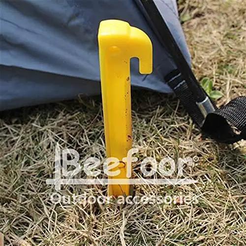 10-Pack Plastic Tent Stakes – 12-Inch Heavy Duty Canopy Anchoring Pegs for Camping, Gardening, Landscaping, Backpacking – Lightweight, Rust-Proof, Reusable Camping Stake by GreenHaven Gardens