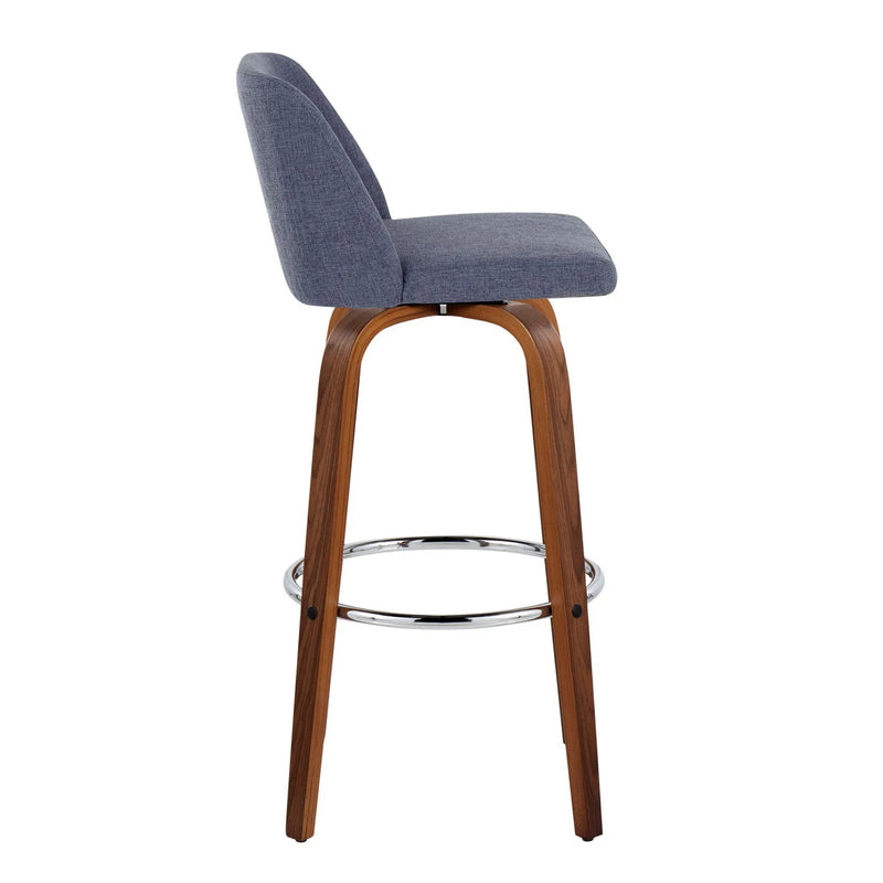 Toriano - Mid Century Modern Fixed Height, Barstool With Swivel With Round Footrest (Set of 2) by Unique Piece Furniture