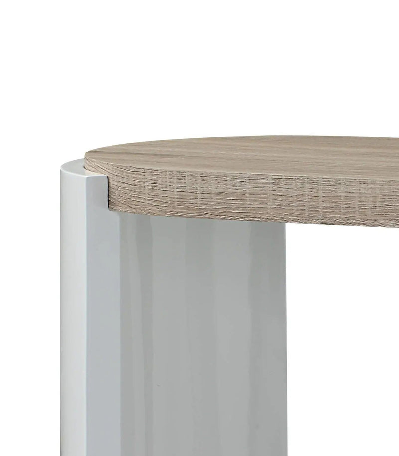 Zoma High Gloss Sofa Table - Oak / White by HouseOfZazla