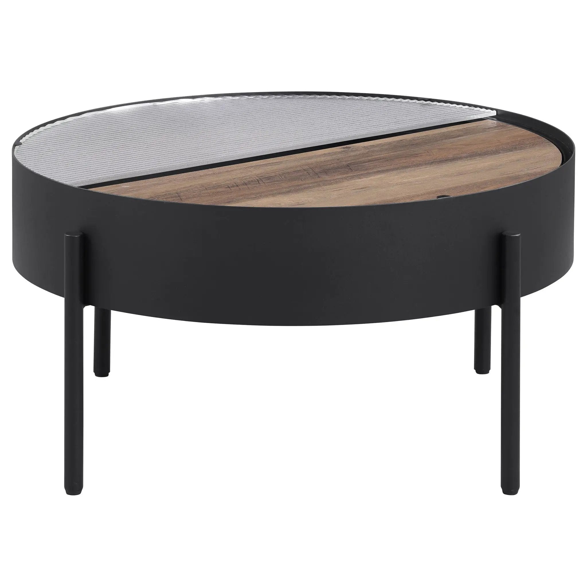 Ozella 3-piece Round Coffee and End Table Set Sandy Black by Unique Piece Furniture