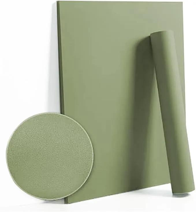 Dimoon 78.7''x17.7'' Green Peel and Stick Wallpaper Contact Paper Modern Self Adhesive Wall Paper Removable Renter Friendly Textured Solid Color Shelf Cabinet Vinyl Roll (78.7''x17.7'',Olive Green) by GreenHaven Gardens