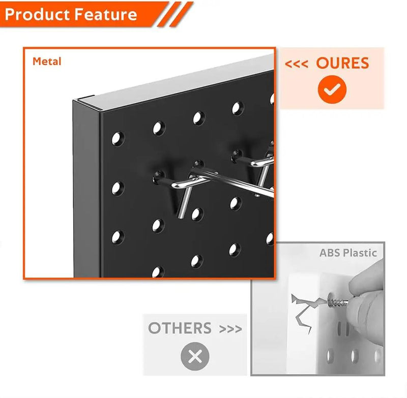 Ultrawall 4 Pcs Metal Pegboard Wall Panels, Peg Boards for Garage Tool Storage by GreenHaven Gardens